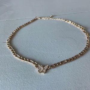 Gold Chain Diamond Butterfly Necklace